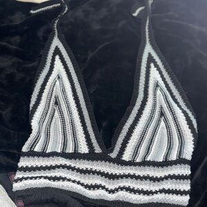 Striped Crochet Halter Top